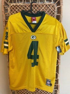 NFL Green Bay Packers #4 Yellow and Green Replica Jersey